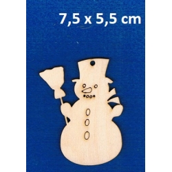 SKLEJKA #3mm Bałwan , bałwanek  7,5x5,5cm , zawieszka , grawer